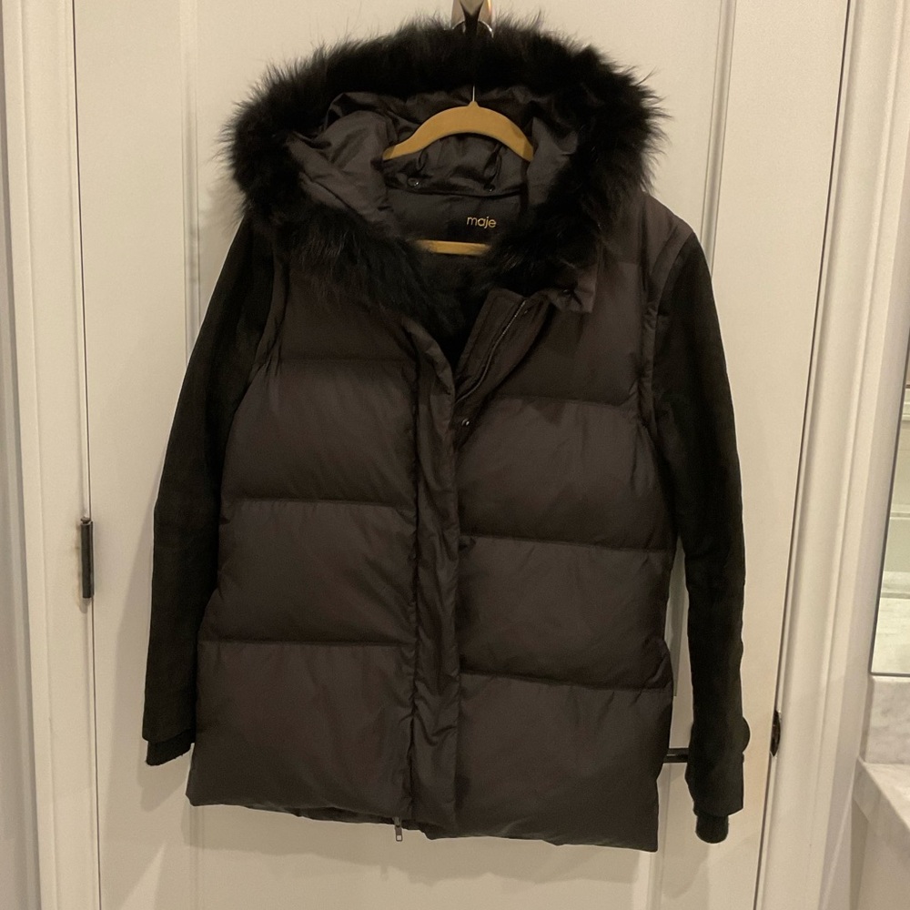 Maje black parka